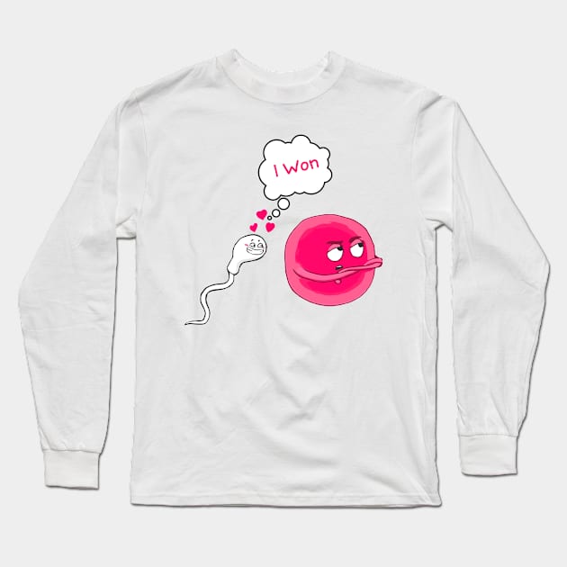 Cute Sperm and Egg Ovum Cute Couple Long Sleeve T-Shirt by labstud